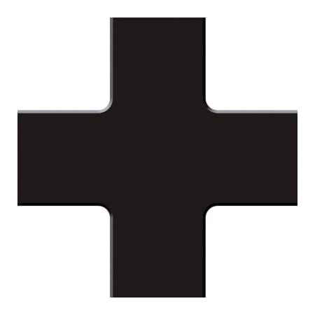 Accuform Accuform Tough-Mark Floor Marking Shape, 6inx6in Quad Corner, Black PTP212BK